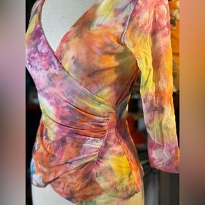 Pink watercolor blouse